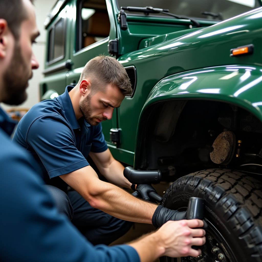 Ajuste de suspensión en un Land Rover Defender